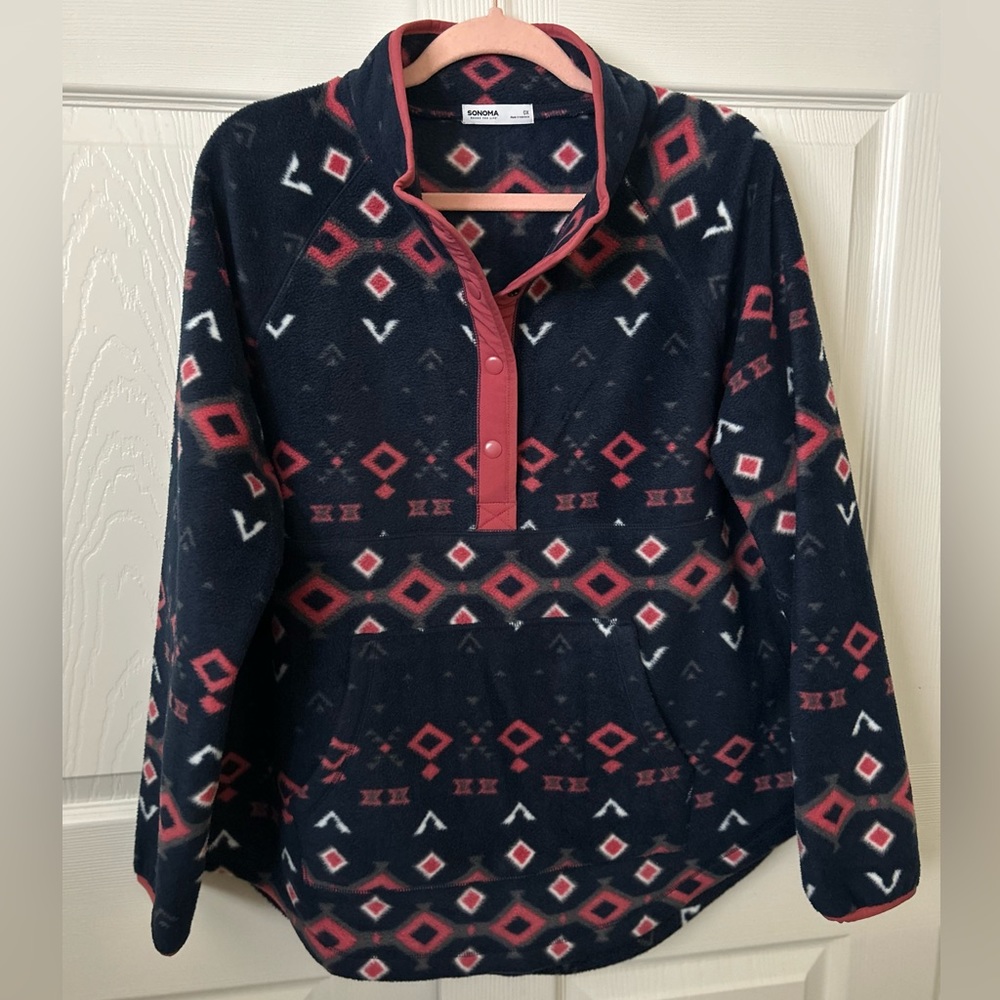NWOT Sonoma Fleece jacket with front pocket Large